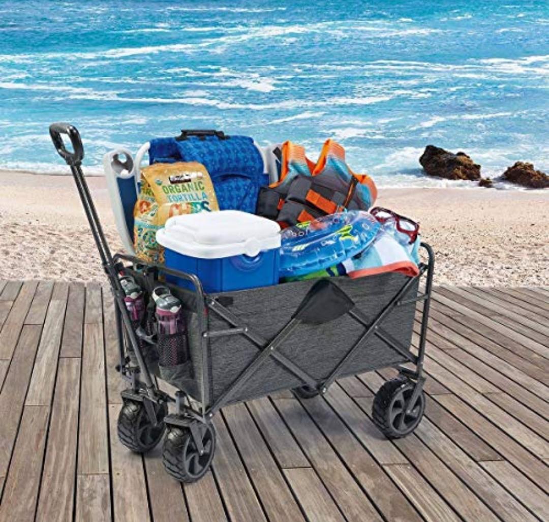 MacSports Mac Sports - Mac Sports Extra Long Folding Cargo Cart for Field Outdoor Use