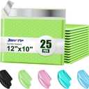 Bubble Mailers A4 Paper Size, 12x10 Padded Envelopes for Shipping, 25 Pack Mailing Packages with Self Seal Adhesive, Waterproof Bubble Envelopes (Light Green)