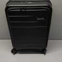 Carry On Luggage 22x14x9 Airline Approved, FLO5 Expandable Polycarbonate Suitcase with Front Pocket (FX-Core, Black, 20 Inch)