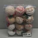 12 Pcs Burlap Christmas Ball Ornaments, 3.15 Inches Rustic Christmas Tree Decorations, Large Shatterproof Vintage Farmhouse Natural Jute Xmas Ornaments for Christma Tree, Home Decor, Party