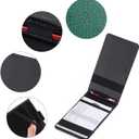 Leather Golf Scorecard Holder - Yardage Book Cover Golf Stat Tracker Sheet - Premium Golf Leather Scorecard - Golf Score Book - Large Size 7.6x4.5IN