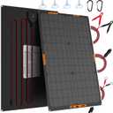 OYMSAE 30W 12V Solar Trickle Charger Maintainer, Waterproof Portable Solar Panel Battery Charger Kit with Cigarette Lighter Plug & Alligator Clips for Car, RV, Truck, Boat, Motorcycle, Marine