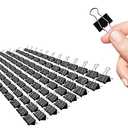 Small Binder Clips, 96 Pack, 3/4 Inch, Standard 19mm, Black, Capacity 0.31 Inch, Fold Clamp, Paper Clips, Office Clips, School & Home Use