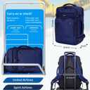 ECOHUB 17" Small Travel Backpack, United Airlines Personal Item Bag 17x10x9 with 16 Pockets, Water Resistant Rucksacks Fit 15.6" Laptop, AirTag Pocket, Lightweight Casual Daypack, 25L, Blue