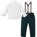 nilikastta Suit For Boys Boys Suit Set Formal Dress Shirt/Bowtie/Suspender Pants for Family Gatherings 4-5T