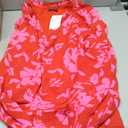 MASCOMODA Womens V Neck Floral Long Sleeve Tops 2025 Summer Casual Loose Puff Sleeve Chiffon Boho Work Blouse Dressy T Shirts, XXL