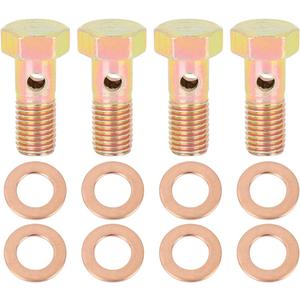 X AUTOHAUX 4 Sets M8x1.0mm Metric Thread Banjo Bolts Brake Fitting Adapter with M8 Washers
