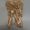 Dishwasher Safe & Heat Resistant Handcraft wood utensils set for cooking | 7-Piece Sturdy Wooden Kitchen Utensil Set for Nonstick Cookware | Wooden Cooking Spoon Set | Maintenance Free | Yellow Ochre