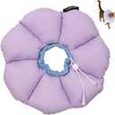 ETIAL Elizabethan Collar for Cats, Waterproof Pet Soft Cones After Surgery, Flower Shape Adjustable Drawstring Cone Collar for Stop Licking (Violet, S)