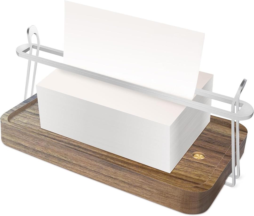 Napkin Holder for Table,Wood W Stainless Steel Napkin Dispenser,Napkin holders with Weighted Center Bar for Kitchen,Bar Cocktail Paper Towel Napkin Holder Flat