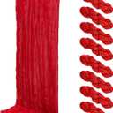 8Pack Red Cheesecloth Table Runners 120 Inch Gauze Table Runner Cheese Cloth Red Table Runner Rustic Sheer Runner for Wedding Baby Shower Birthday Party Table Decor