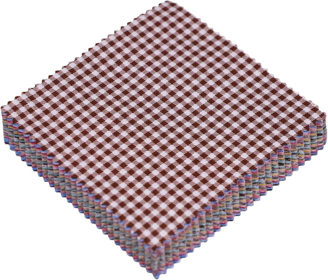 80Pcs 5x5 inch Gingham Cotton Fabric Squares, Plaid Charm Packs for Quilting 5 inch, Colorful Gingham Fabric Quilt Charm Squares 5x5 for Quilting, Sewing, and Crafts