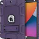 Azzsy Case for iPad 9th Generation/iPad 8th Generation/iPad 7th Generation (10.2 Inch, 2021/2020/2019 Model), Slim Heavy Duty Shockproof Rugged Protective Case for iPad 10.2 inch (Deep Purple)