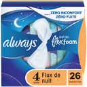 Always Infinity with FlexFoam Pads, Size 5, Extra Strong Absorbency Overnight with Wings, Odourless, Up to Zero Leaks, No Feel, 22 Pack