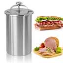 Stainless Steel Ham Maker Meat Press Cooker for Making Healthy Homemade Deli Meat with Thermometer - Kitchen Bacon Pressure Cookers Boiler Pot Pan Stove