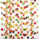 Syhood 10 Pcs Thanksgiving Party Decorations Orange Fall Paper Dot Circle Garlands 130 Feet Glitter Streamers Hanging Banner Decor