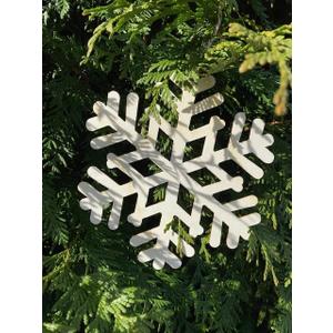 Wood Christmas Craft Ornament - Snowflake - 2 Count - 8 Inch Diameter