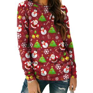 AUTOMET Womens Basic Long Sleeve Crewneck, Plus Size Winter & Spring Top, Casual Fall Tee for Teacher & Everyday Outfits (Red, M)