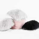 gugululu Set of 2 Faux Fur Sheepskin Throw Pillow Cover Merino Style Super Soft Fluffy Cushion Fuzzy Pillow Case New Luxury Series for Livingroom Couch Sofa Bed Home Decor(White+Dark Gray, Wool)