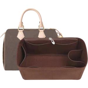 Lckaey Purse Inserts for Speedy 20 Organizer Insert, for monogram bag, HandBag protective insert Tote Bag and hand bag protector, organizer insert 1083Coffee-S (7*3.5*4in)