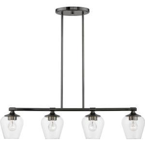 Livex Lighting, 46724-46, Willow, Linear Chandelier, Black Chrome