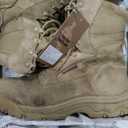 FREE SOLDIER Men's Work Tactical Boots 8 Inches Lightweight Combat Boots Durable Suede Leather Military Boot Desert Boot (9.5 Wide, Dark Tan)