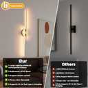 Battery Operated Wall Sconce Set of 2,Gold 31.4" 3000K-6500K LED Dimmable Wall Sconces with Remote Control,Wireless Wall Light USB Rechargeable for Bedroom Hallway Living Room Background Wall Lighting