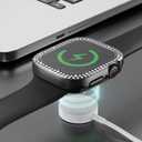 2-Pack 2-in-1 Waterproof Bling Case for Apple Watch 40mm Series 6 SE 5 4 with Tempered Glass Screen Protector, Crystal Diamonds Rhinestone Overall Durable Cover Front & Back Bumper for iWatch 40mm (Black/Clear)