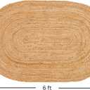 Handcrafted Jute Braided Rug 4x6 Feet Oval - 100% Natural Jute Area Rug - Rustic Farmhouse Boho Accent Rug for Living Room Bedroom Kitchen Entryway Reversible Handwoven Floor Rug