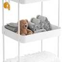 Diaper Caddy Organizer, 3-Tier Movable Diaper Cart with Wheels, Newborn Essentials Must Haves, Diaper Caddy for Wipes & Diapers, Baby Registry Search - Plastic White