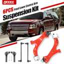 6PCS Front Suspension Kit for 20102017 Chevy Equinox & GMC Terrain,2 Lower Control Arms w/Ball Joints 2 Sway Bar Links 2 Outer Tie Rods(Red)