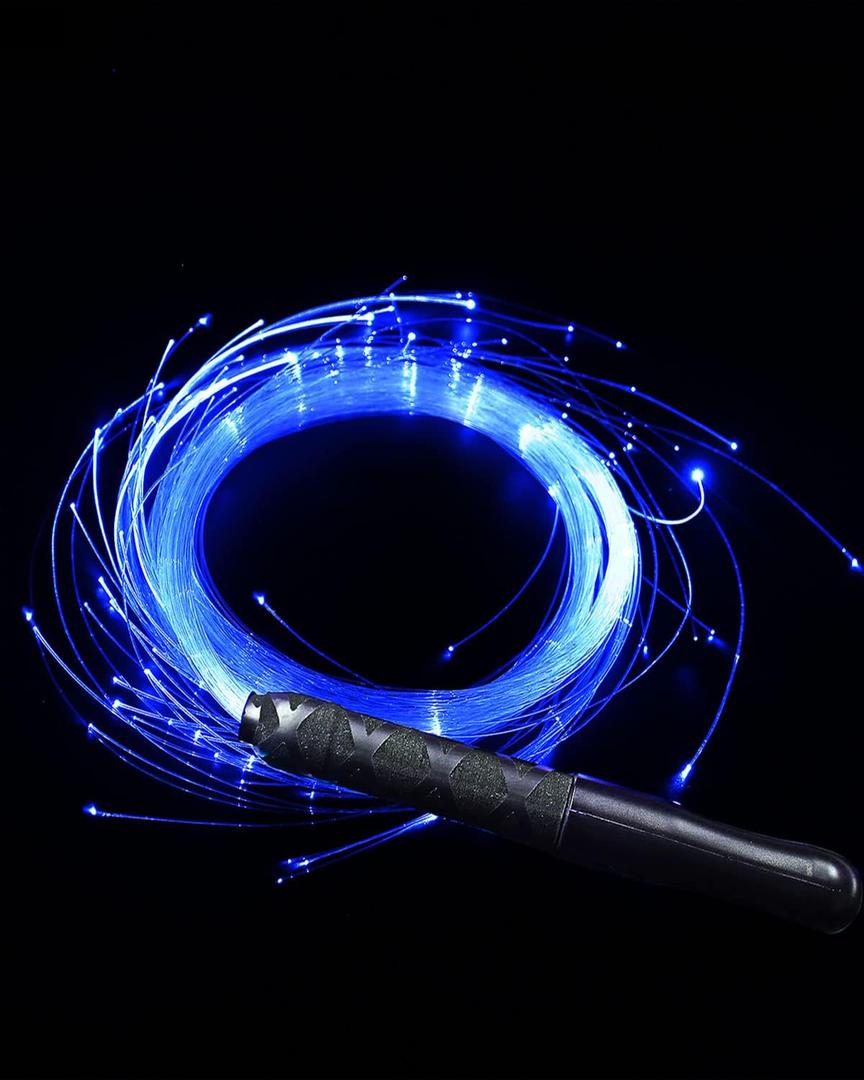 6ft LED Fiber Optic Whip Dance, USB Rechargeable, 7 Colors, 4 Modes, Rainbow Bright Lights Effect, Great for Rave Party, Music Festival, Stage Show, Carnival Activities