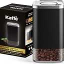 Kaffe Glass Coffee Canister (12oz) w/Airtight Lid - Click to Release Seal - BPA Free Glass & Stainless Steel - Elegant Kitchen Storage Container for Coffee, Nuts, Rice, Flour, Sugar, Tea, Cereal