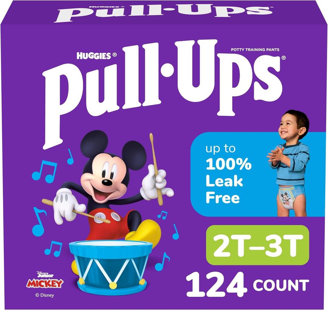 Pull-Ups Boys' Potty Training Pants, Size 2T-3T Training Underwear (16-34 lbs), 93 Count (3 Packs of 31)