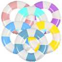 Libima 6 Pcs Pool Tube Classic Striped Inflatable Floats Swimming Ring Toys Colorful Ring Pool Float Floating Inner Tubes for Pool, Swim Tubes Adult Bachelorette Pool Floaties for Teen Swimming
 (29.5 In)