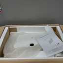 24 Inches Modern MDF Bathroom Vanity with Sink, Wall Mounted Floating Cabinets w/Double Drawers, Black Handles, White Resin Sink Combo Set (White, 24")
