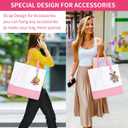 6-Pack Canvas Tote Bag with Zipper, Large Reusable Grocery Tote, Pink | Blank bags, washable, inner pocket, flat bottom, sturdy handle, for sublimation DIY/transfer, travel/beach/Christmas crafts
