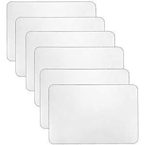 YoleShy 6 Pcs Plastic Placemats, Heat Resistant Washable Table Mats for Dining, Kitchen (17'' x 11''), Clear