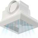 Bathroom Ceiling Exhaust Fan, 100 CFM 1.0 Sones Ultra Quiet, 9.8" Panel 8.27"x8.27" Mount, 4" Duct, Energy Efficient Household Ventilation Fan for Bathroom Home Office