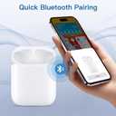 Wireless Charging Case Replacement Compatible with AirPods 1st & 2nd Generation,450 mAh Air Pod 1/2 Generation Charger Case with Bluetooth Pairing Sync Button,White (No Earbuds)