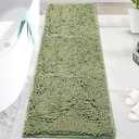 Insun Chenille Bathroom Rug, Non Slip Absorbent Quick Dry Bath Mat, Machine Washable Bath Rug Sage Green 16" x 47"