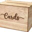 Cregugua Rustic Wooden Card box 12"x 9"x 9" Gift Card Box for Wedding Birthday Baby Shower Graduation Party