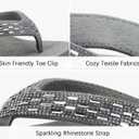 ONCAI Women's Wedge Flip Flops with RhinestoneRecovery Dressy Walking Sandals for Women with Comfortable Arch Support Cushion Yoga Mat Summer Rubber Soles(US Size 5-11) (6, Grey)