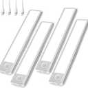 Under Cabinet Lighting Wireless 4Pack, 3 Color Temps Motion Sensor Light Indoor, 8" Dimmable Closet Lights Battery Operated, Rechargeable LED Magnetic Light, Under Counter Lights for Kitchen, Stairs