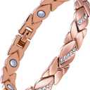 Jecanori Pure Copper Bracelets for Women,Ultra Magnetic Bracelets for Women with 3500 Gauss Magnets,Crystal Valentine's Day Jewelry Gift, Sizing Tool