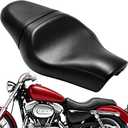 2-Up Motorcycle Seat for Sportster XL 2010-later, Driver Passenger Two Up Low Profile Leather Seat Pad for Harley Davidson Iron 883 1200 48 72 XL883 XL1200 Forty-Eight Seventy-Two SuperLow Accessories