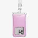 Sonix Waterproof Phone Pouch - Floating Phone Case Dry Bag w/Crossbody Lanyard - Beach Cruise Travel Essentials - Compatible w/All Devices, Touchscreen Friendly | Jelly Pink