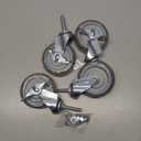 Finnhomy Caster Wheels 3 Inch Set of 4 Heavy Duty Threaded Stem Casters 5/16"-18x1-1/2 Swivel Rubber Industrial Castors Locking Wheels for Wire Shelving/Furniture/Carts Load Bearing 720 Lbs Gray