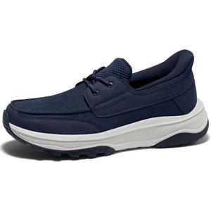 Coostar Mens Orthopedic Slip On Shoes with Arch Support Hands Free Loafers Casual Comfortable Walking Shoe (10.5 Wide, Navy)