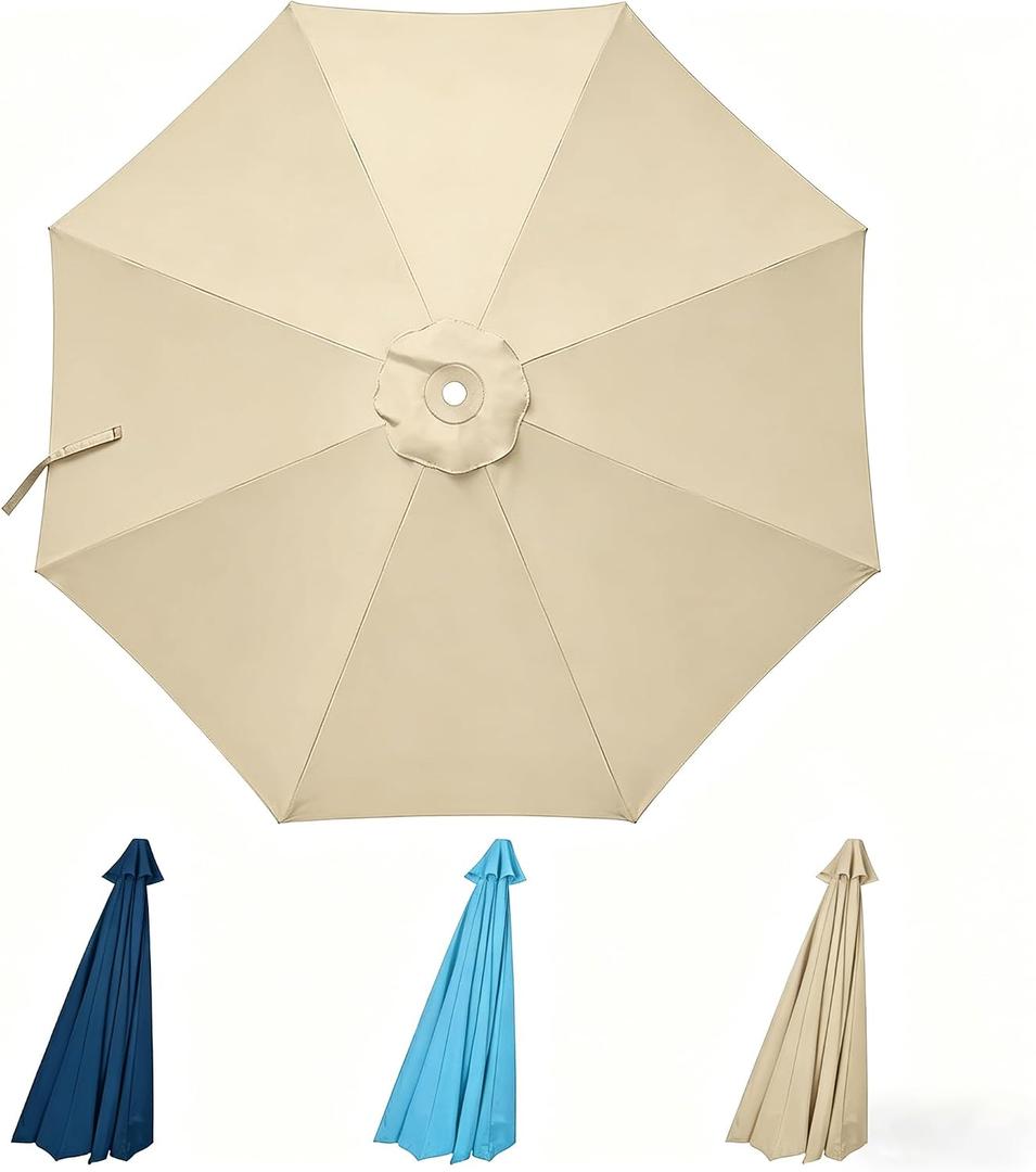 D&ONEHOS 10ft Cantilever Umbrella Replacement Canopy for 8 Ribs, Outdoor Offset Cantilever Umbrella Replacement Top Fit 10FT 8 Ribs, Canopy Top Only